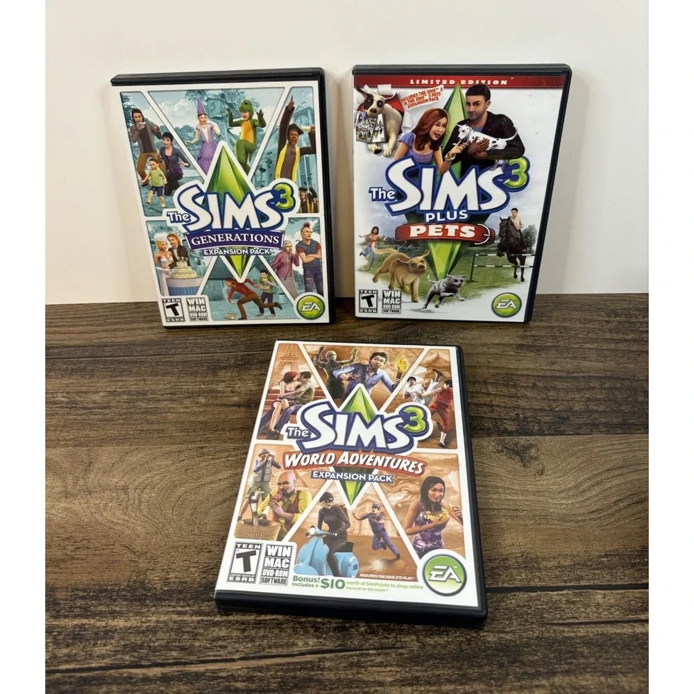 The Sims 3 Game W 3 Expansion Packs Lot W Codes Pets Adventure Generations